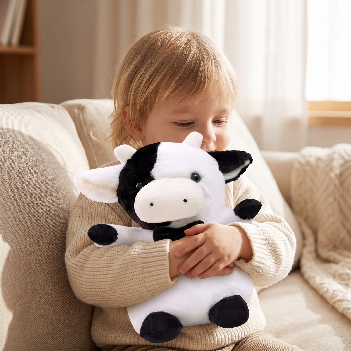 Kuh Kuscheltier mit Fliege 23 cm