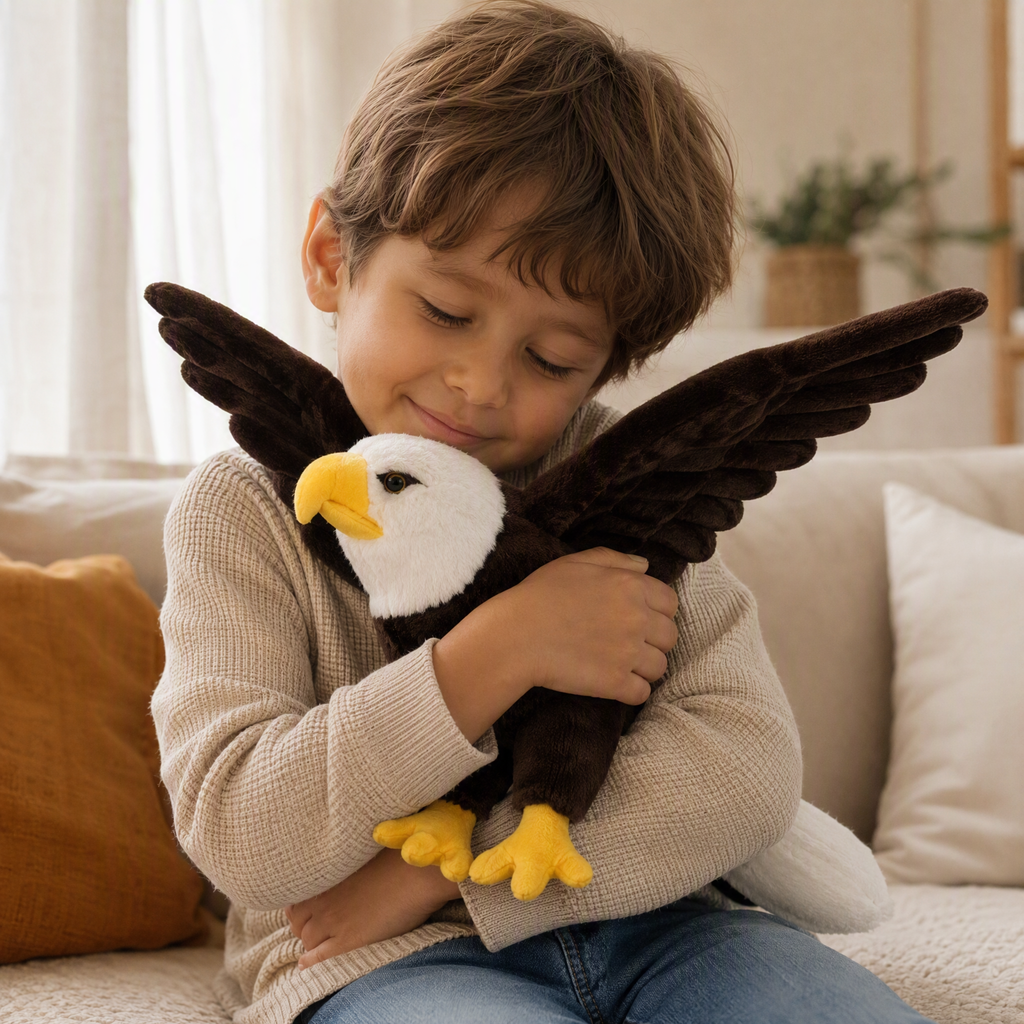 Realistisches Adler Kuscheltier mit ausgebreiteten Flügeln 60–90 cm