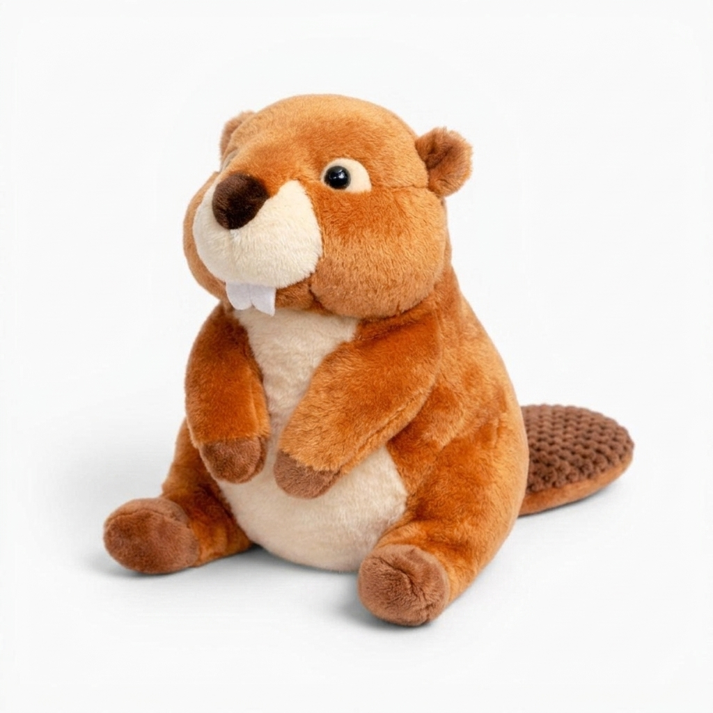 Realistisches Biber Kuscheltier Braun