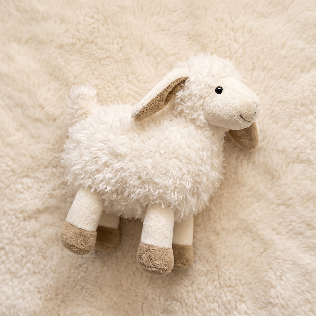 Weißes Schaf Kuscheltier mit langen Ohren 22–33 cm