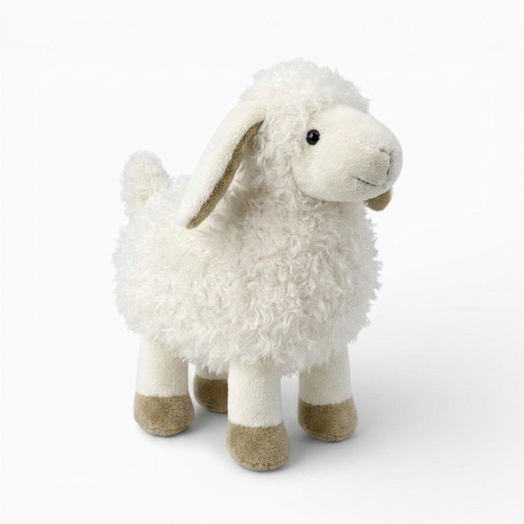 Weißes Schaf Kuscheltier mit langen Ohren 22–33 cm