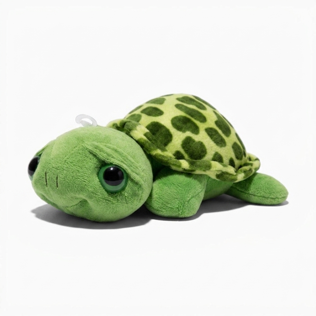 Schildkröte Kuscheltier mit großen grünen Augen