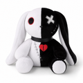 Gothic Hase Schwarz-Weiß mit Herz