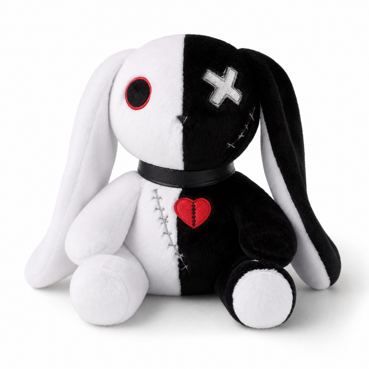 Gothic Hase Schwarz-Weiß mit Herz