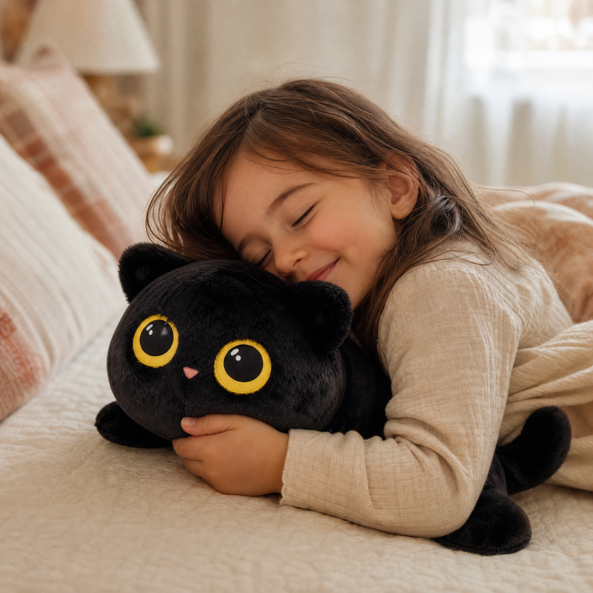 Schwarzes Katzen Squishy Kuscheltier 50–90 cm