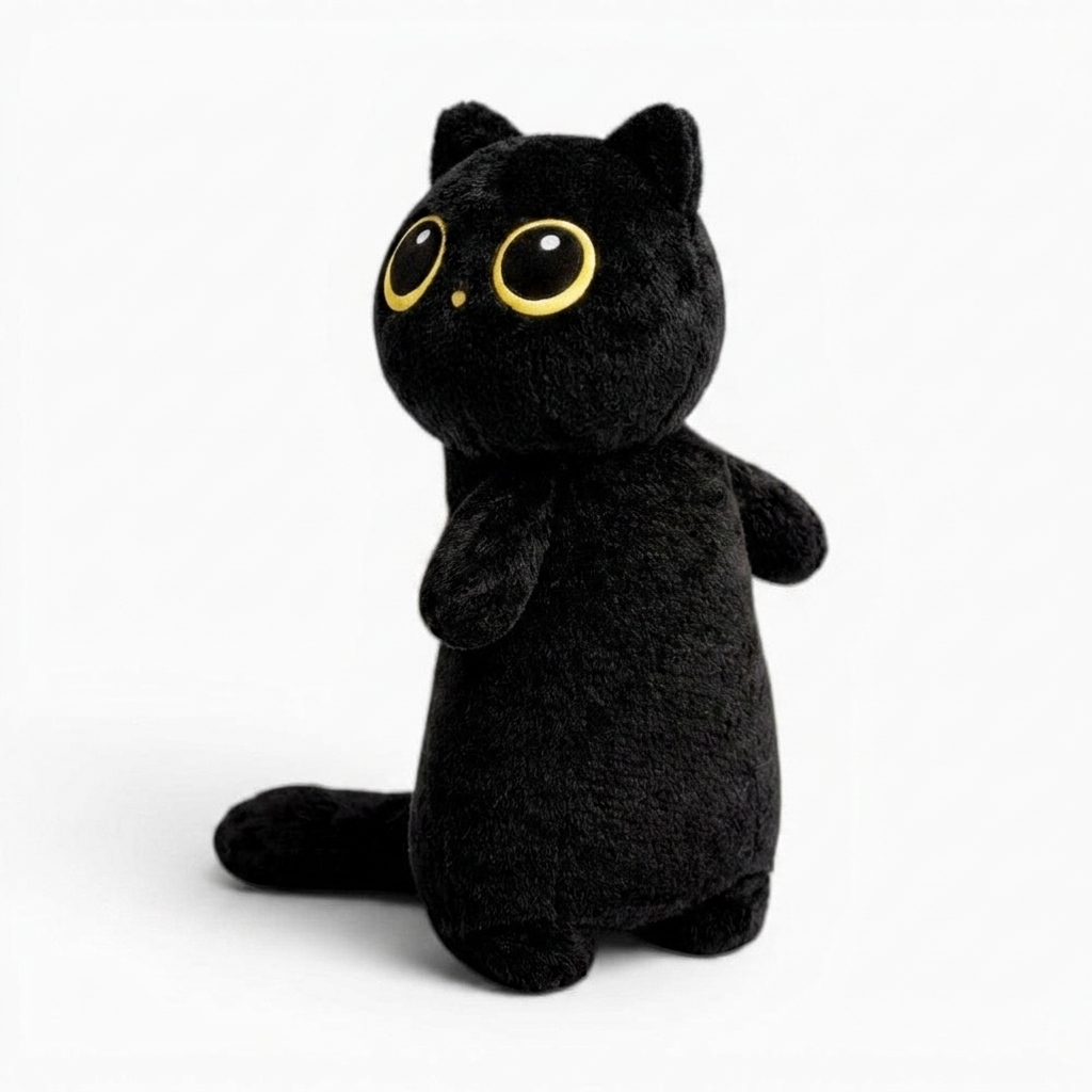 Schwarzes Kawaii Katzen Kuscheltier 35–130 cm