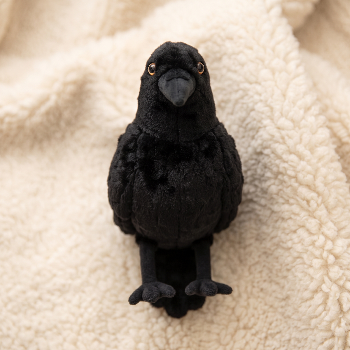 Realistisches Raben Kuscheltier Schwarz