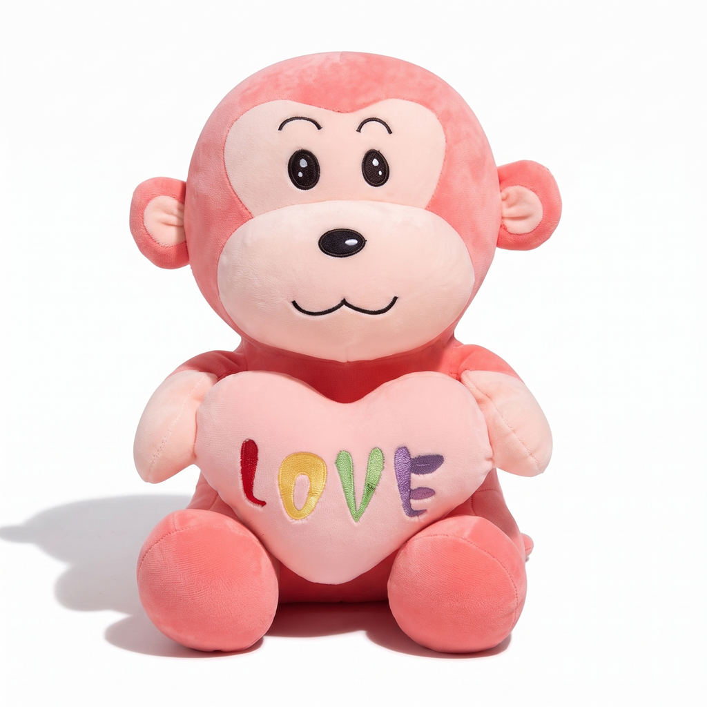 Affen Kuscheltier mit Love-Herz