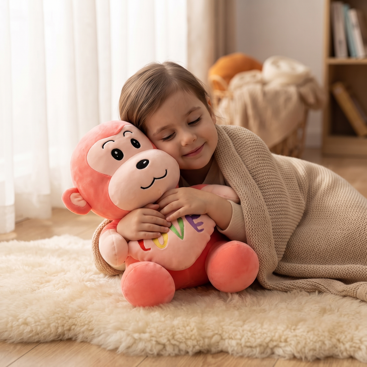Affen Kuscheltier mit Love-Herz