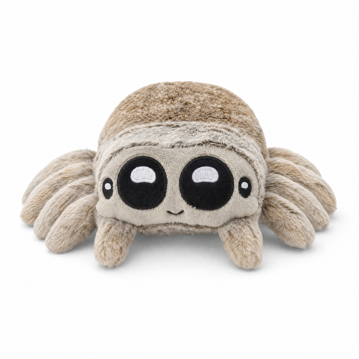 Kawaii Spinnen Kuscheltier Grau mit großen Augen